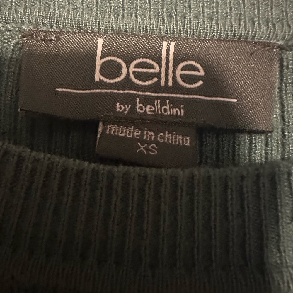 Belldini Green Ribbed Knit Top - Picture 2 of 2